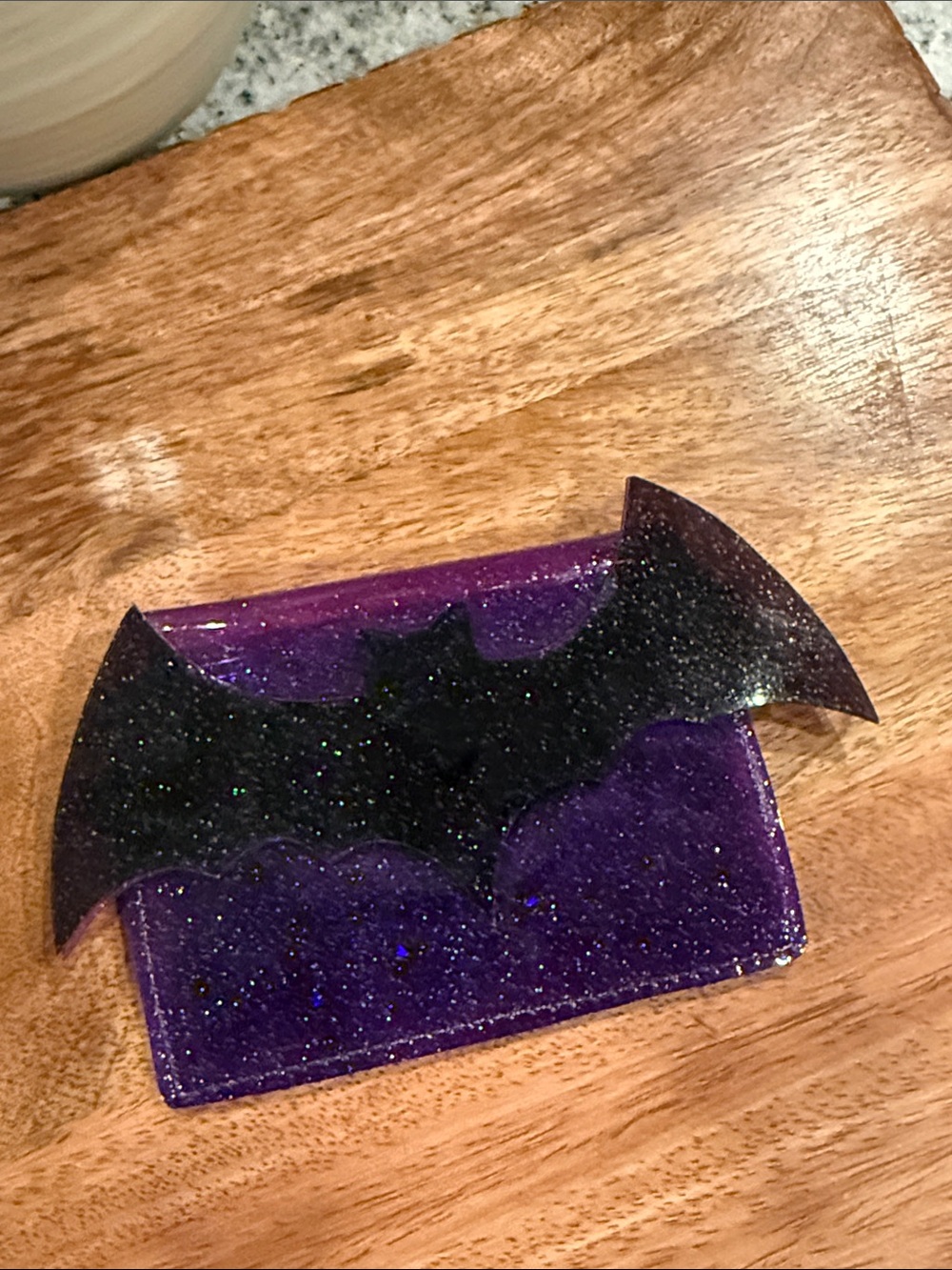 Black Bat Card Holder - Floating Star Glitter - Great Quality - Halloween